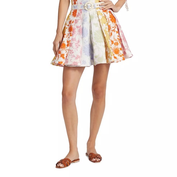 Zimmermann Rainbow Multi Linen Skirt Size 0 NWT - Picture 8 of 9